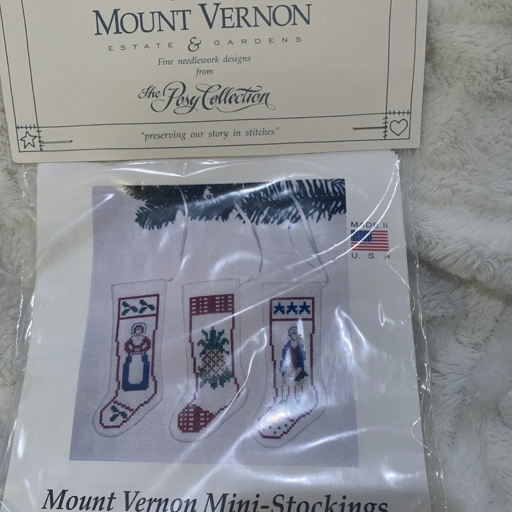 Posy Collection George Washington Mount Vernon Mini Stocking PC 594 Cross Stitch